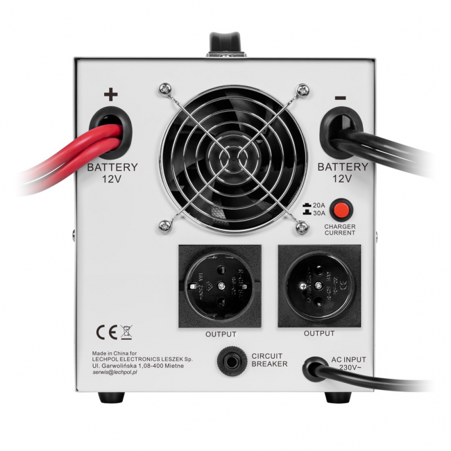 KEMOT PROsinus-2000 emergency power supply unit a pure sine wave inverter with a 12V charging function, 230V, 2000VA/1200W