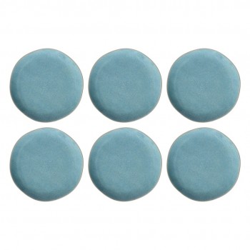 ROSE&TULIPANI CONCERTO FUSE AZZURRO Set of 6 dinner plates 27 cm