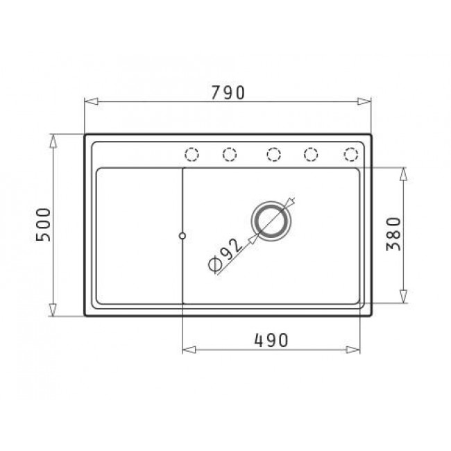 Set - Sink PYRAMIS CAMEA (79x50) 1B 1D R + Faucet IDEA Black Edition - 070168502BE - Volcano