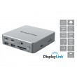 Conceptronic DONN25G 15-in-1 DisplayLink USB 3.2 Gen 2 Docking Station, Triple 4K60Hz Display, HDMI x 2, DisplayPort, USB-C 10Gbps x 2, USB-A 10Gbps x 2, USB-A 5Gbps x 2, SD, TF/MicroSD, GbE, Audio, DC in, Security Slot, PD 3.0