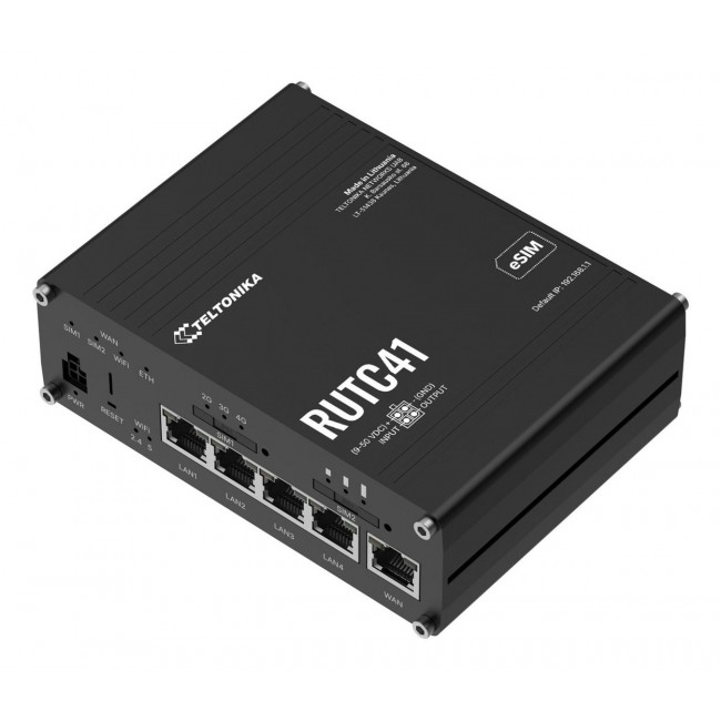 Teltonika RUTC41 wireless router Gigabit Ethernet Dual-band (2.4 GHz / 5 GHz) 5G Black