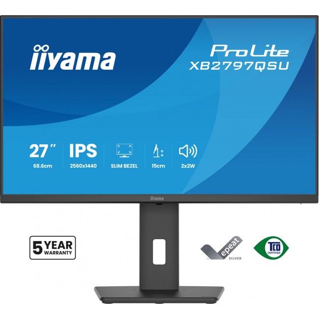 iiyama ProLite XB2797QSU-B1 computer monitor 68.6 cm (27 iiyama ProLite XB2797QSU-B1 computer monitor 68.6 cm (27