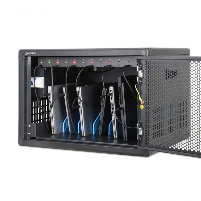 Manhattan Laptop Charging Cabinet Desktop (or trolley) via USB-C 65W 16