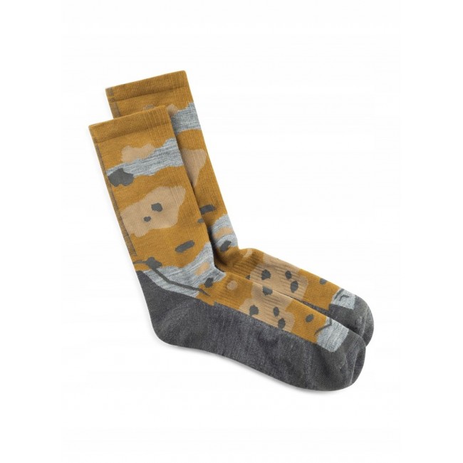 BUFF Merino Lightweight Crew Sock LWC2 Umber Socks, Yellow L