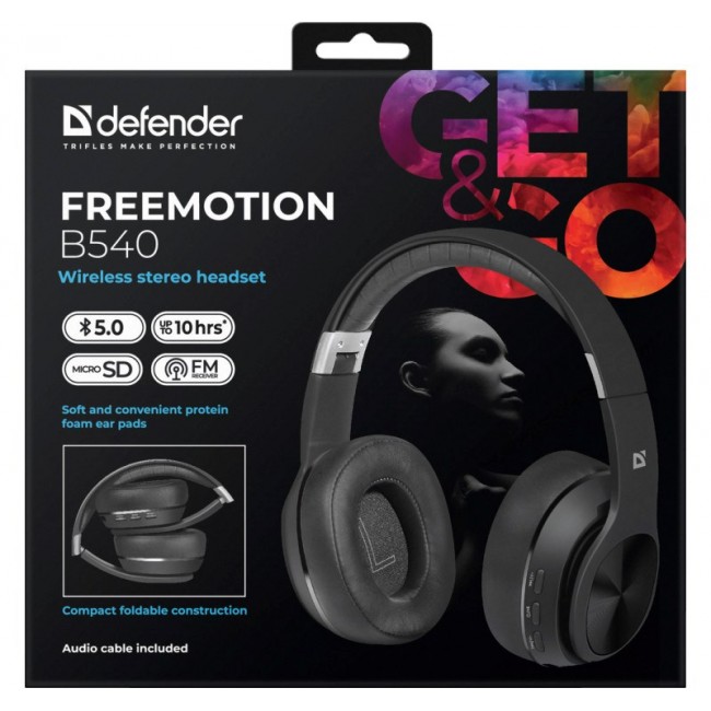 Wireless Headphones with microphone DEFENDER FREEMOTION B540 black Wireless Headphones with microphone DEFENDER FREEMOTION B540 black