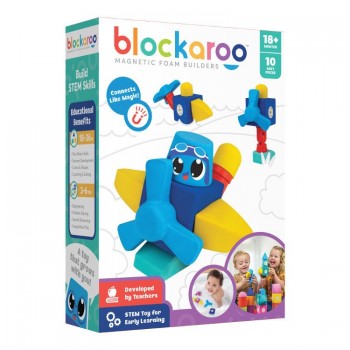 MAGNETIC BLOCKS CLICS BLOCKAROO 301002 SMALL AEROPLANE - FOAM BLOCKS FOR PLAYING IN WATER - 10 ELEMENTS