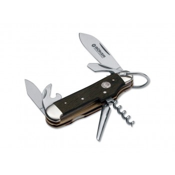 B ker Camp Knife Smoked Oak Pocket Knife