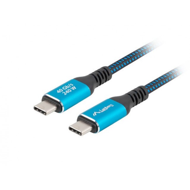 Lanberg CA-CMCM-44CU-0005-BK USB cable USB4 Gen 2x2 0.5 m USB C Black, Blue