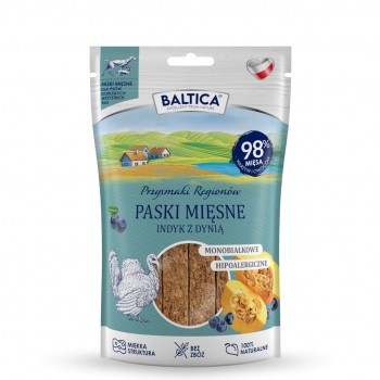 BALTICA Przysmaki Region w Meat Strips Turkey with Pumpkin dog treat 90 g