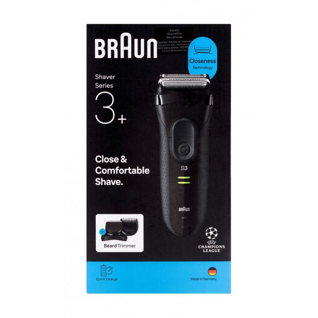 Braun 3000BT Foil shaver Trimmer Black, Grey