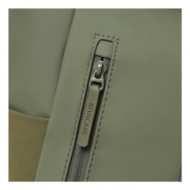 Rivacase Eden backpack Travel backpack Olive PU leather, Polyester, Recycled polyethylene terephthalate (rPET)