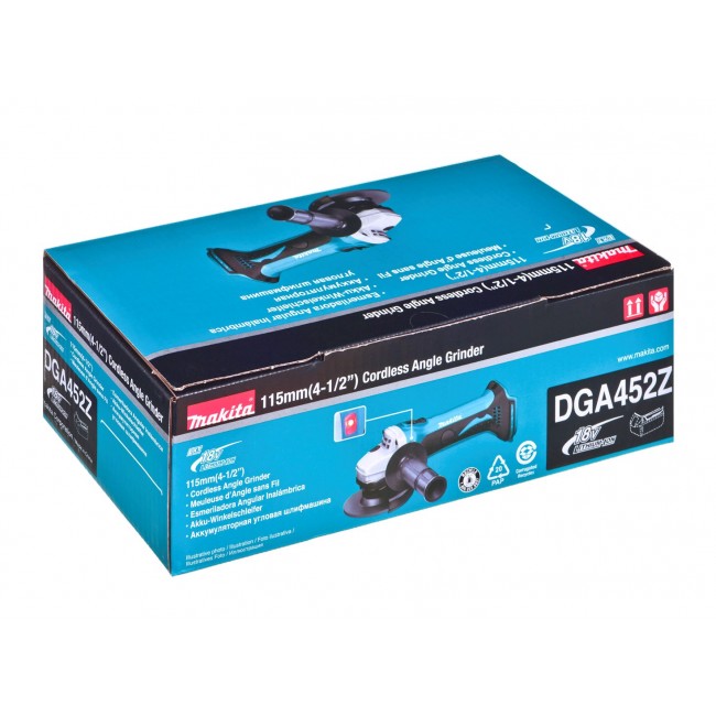 MAKITA DGA452Z angle grinder 115 mm 18 V Black, Blue MAKITA DGA452Z angle grinder 115 mm 18 V Black, Blue