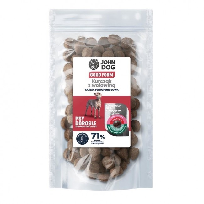 JOHN DOG Good Form Chicken with beef Medium and large breeds - dry dog food - 120g