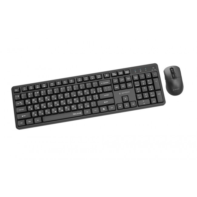 Gembird KBS-WMS-01-CYRL Silent key Pro Business wireless desktop set, black, RU layout