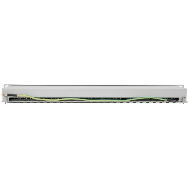 Intellinet Patch Panel, Cat6a, FTP, 24-Port, 1U, Shielded, 90 Top-Entry Punch Down Blocks, Grey