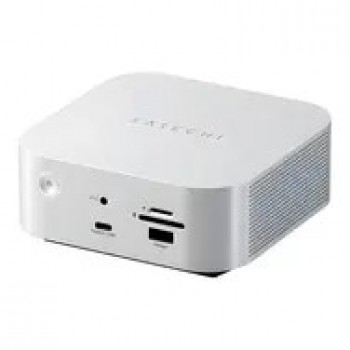Satechi Thunderbolt 5 CubeDock - wentylowana stacja dokująca TB5 (czytnik kart SD i microSD, 2x USB-A 3.2 gen. 2, 2x USB-C 3.2 gen. 2, 1x Ethernet 2.5 Gb, 3x TB5 downstream, 1x TB5 host 140W, kiesze na dysk M.2 NVMe SSD) (silver)