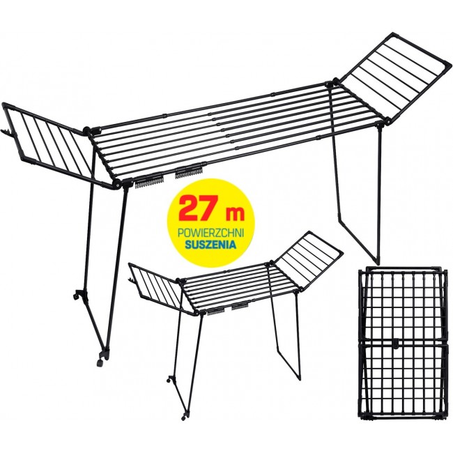 PROMIS MONZA clothes dryer, extendable + 2 wings, large, black