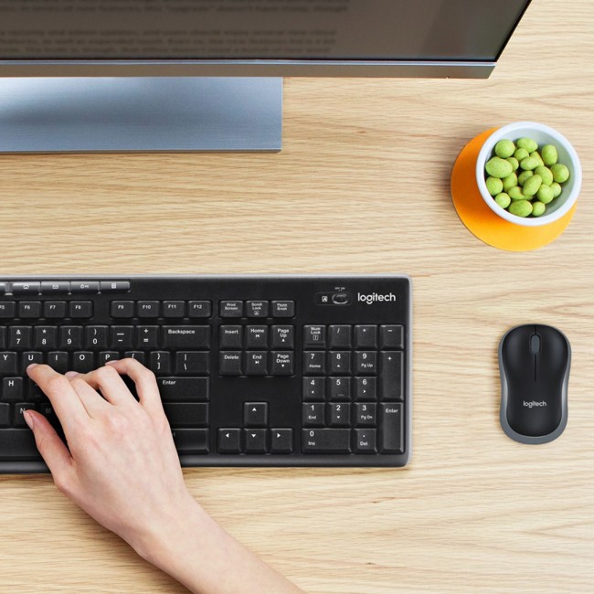 Logitech 920-004508 keyboard Mouse included Home RF Wireless QWERTY US International Black, Silver Logitech 920-004508 keyboard Mouse included Home RF Wireless QWERTY US International Black, Silver