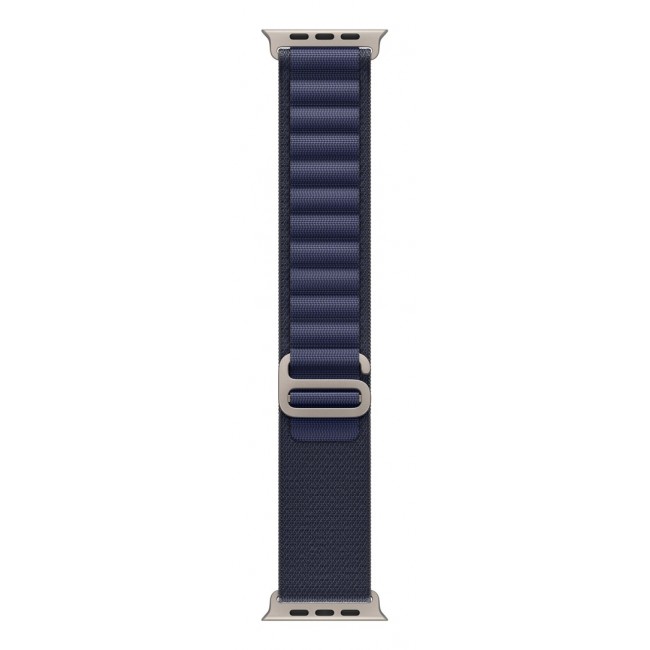 Apple 49mm Navy Alpine Loop - Large - Natural Titanium Finish