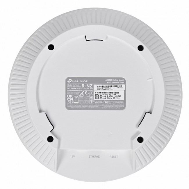 TP-Link Omada AX3000 Ceiling Mount WiFi 6 Access Point TP-Link Omada AX3000 Ceiling Mount WiFi 6 Access Point