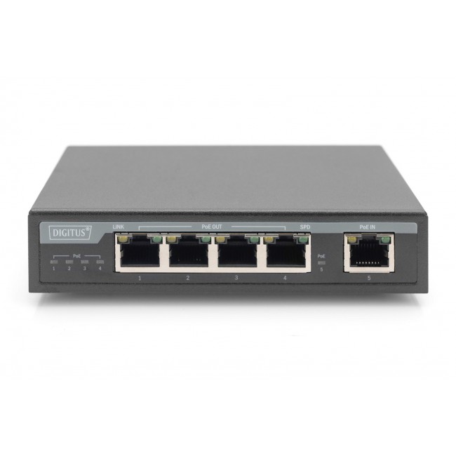 Digitus 4 Port Gigabit 4PPoE Extender, 802.3at, 60 W