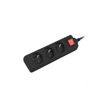 Lanberg PS1-03E-0300-BK power extension 3 m 3 AC outlet(s) Indoor/outdoor Black