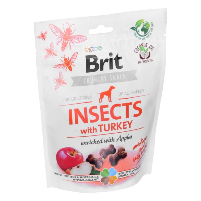 BRIT Crunchy Snack Insects with Turkey - dog treat - 200g