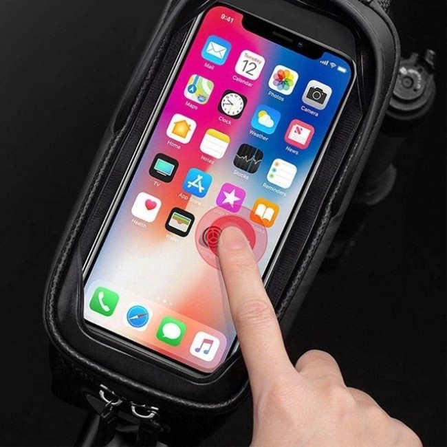Rockbros B68-1 Bike frame bag Phone pocket 1.7l Black Rockbros B68-1 Bike frame bag Phone pocket 1.7l Black