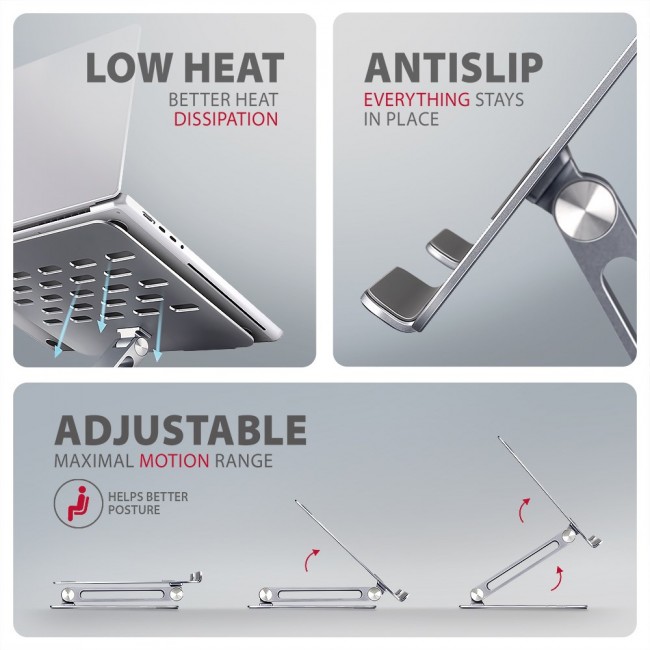 Axagon STND-LQ laptop stand Grey 40.6 cm (16 Axagon STND-LQ laptop stand Grey 40.6 cm (16