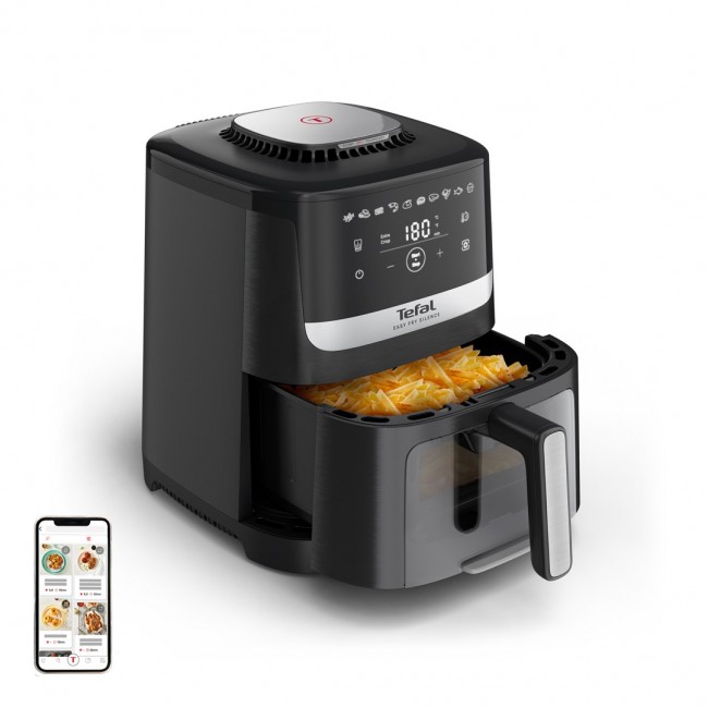 Tefal Easy Fry Silence EY5568E0 fryer Single 5 L Stand-alone Hot air fryer Black, Stainless steel Tefal Easy Fry Silence EY5568E0 fryer Single 5 L Stand-alone Hot air fryer Black, Stainless steel