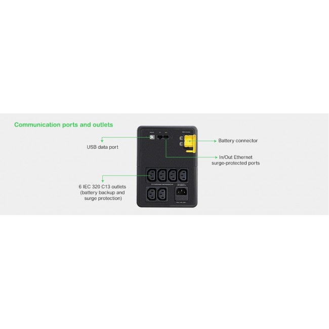 APC BX1200MI uninterruptible power supply (UPS) Line-Interactive 1.2 kVA 650 W 6 AC outlet(s)