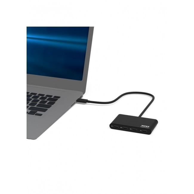 Port Designs 900147 interface hub USB Type-C 5000 Mbit/s Black