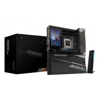 GIGABYTE X870E AORUS XTREME X3D AI TOP Motherboard - Supports AMD Ryzen 9000 Series CPUs, 24+2+2 phases VRM, up to 9000MHz DDR5 (OC), 2xPCIe 5.0 M.2 + 3xPCIe 4.0 M.2, WI-FI 7, 10GbE LAN, USB 4