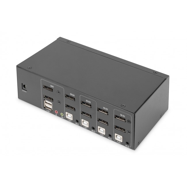 Digitus KVM Switch, 4 Port, Dual Display, 4K, DisplayPort Digitus KVM Switch, 4 Port, Dual Display, 4K, DisplayPort