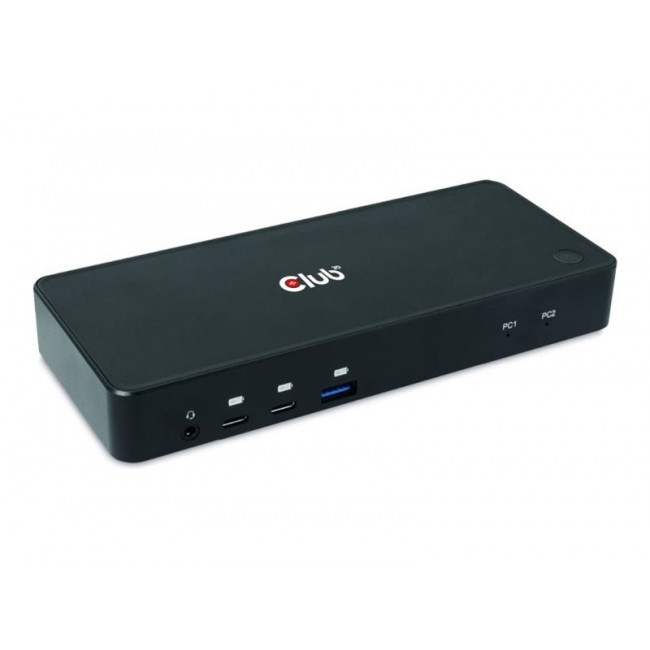 CLUB3D DisplayPort/HDMI KVM Switch/Dock 4K60Hz For USB Type-C inputs
