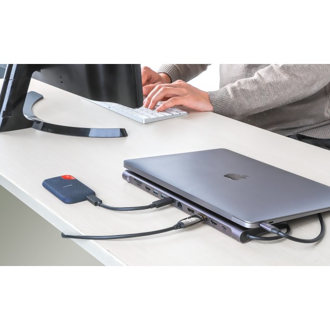 Docking Station 12-in-1 4K HDMI DP USB-A
