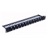 Techly UTP Patch Panel 24 Places RJ45 Cat.6A Inclined Output 1U Black