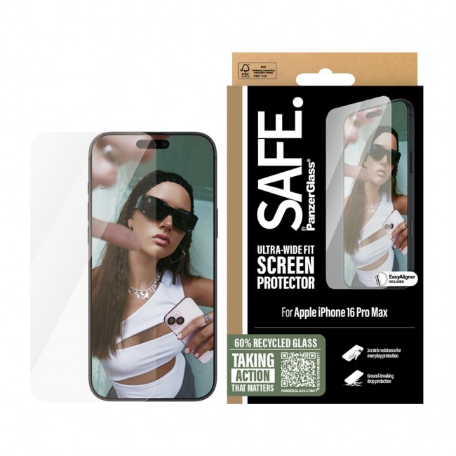 PanzerGlass SAFE. by Screen Protector iPhone 16 Pro Max | Ultra-Wide Fit Clear screen protector Apple 1 pc(s)