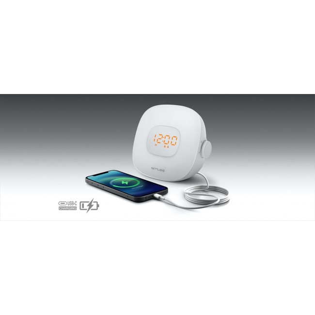 Muse Light ML-198 CR Radio Alarm Clock, White