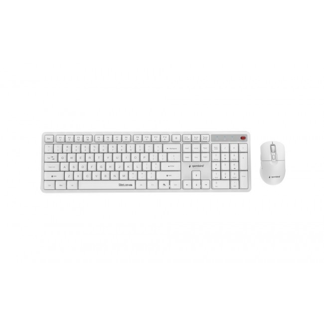 Gembird KBS-WMS-01-W Silent key Pro Business wireless desktop set, white, US layout