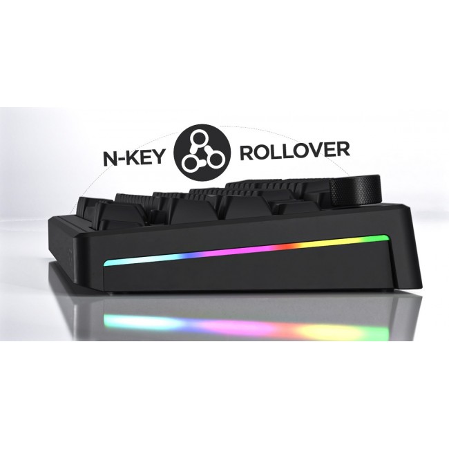 HATOR Skyfall 65 Wired, Mechanical, USB-C, Aurum Sterling, 70M clicks, RGB, Black, 790g