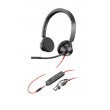 HP Poly Blackwire 3325 Stereo Microsoft Teams Certified USB-C Headset +3.5mm Plug +USB-C/A Adapter