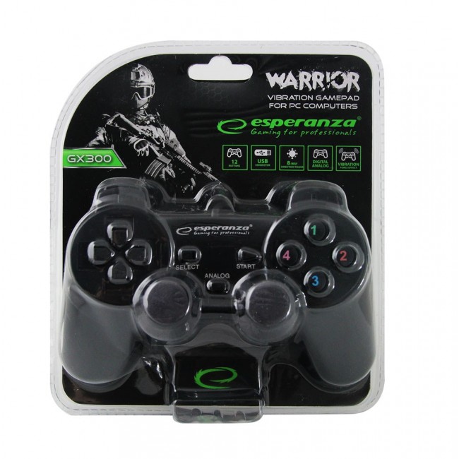 Esperanza EG102 Gaming Controller Black USB 2.0 Gamepad Analogue / Digital PC, Playstation 3 Esperanza EG102 Gaming Controller Black USB 2.0 Gamepad Analogue / Digital PC, Playstation 3