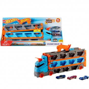 2-in-1 race track transporter, toy vehicle for kids