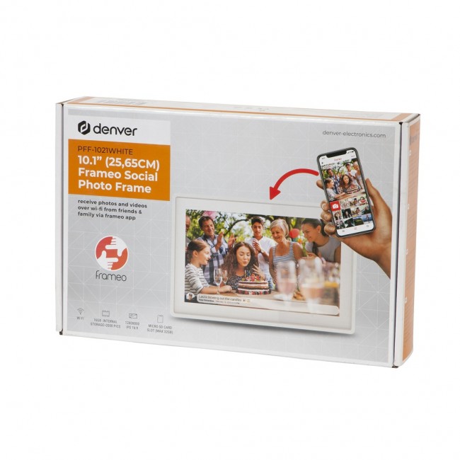 Denver PFF-1021 digital photo frame White 25.6 cm (10.1