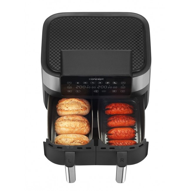 Air Fryer greaseless double fryer 8L FR8000 Black, Silver Air Fryer greaseless double fryer 8L FR8000 Black, Silver
