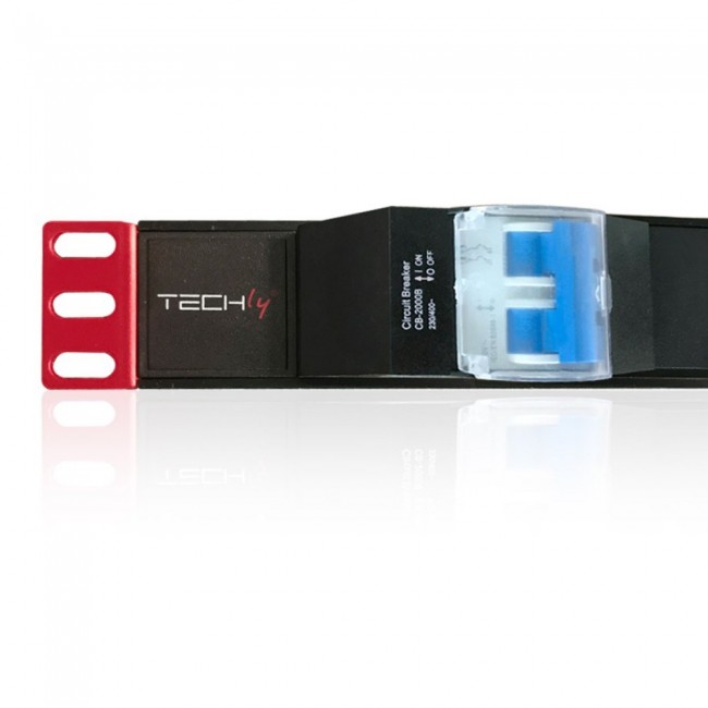 Techly I-CASE STRIP-61UD power distribution unit (PDU) 6 AC outlet(s) 1U Black, Red Techly I-CASE STRIP-61UD power distribution unit (PDU) 6 AC outlet(s) 1U Black, Red