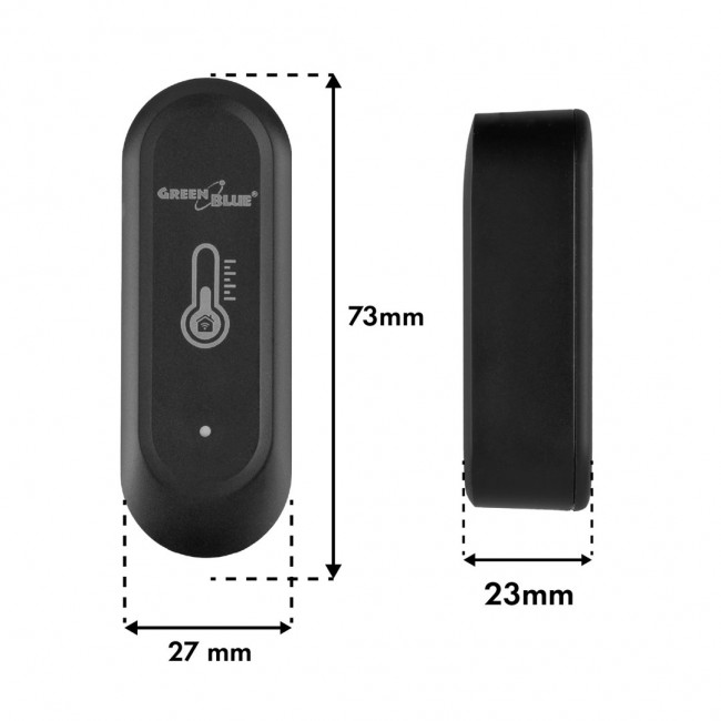 GreenBlue Outdoor WiFi Temperature and Humidity Sensor, Android/iOS, 3.0V DC, LR03x2, IP65, GB741 GreenBlue Outdoor WiFi Temperature and Humidity Sensor, Android/iOS, 3.0V DC, LR03x2, IP65, GB741
