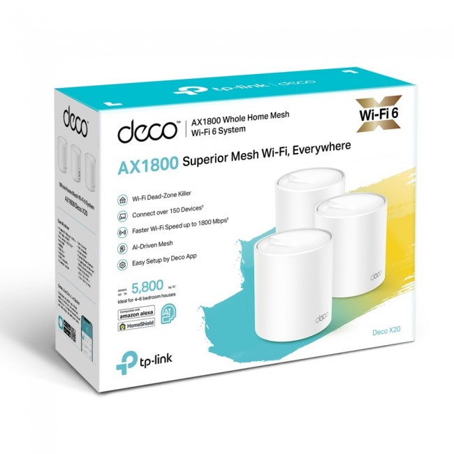 TP-Link AX1800 Whole Home Mesh Wi-Fi 6 System, 3-Pack