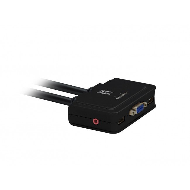 LevelOne 2-Port USB VGA Cable KVM Switch, audio support